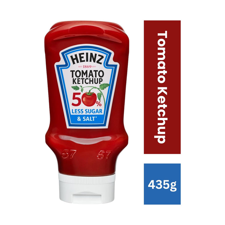 Heinz 50% Less Sugar & Salt Tomato Ketchup 435g