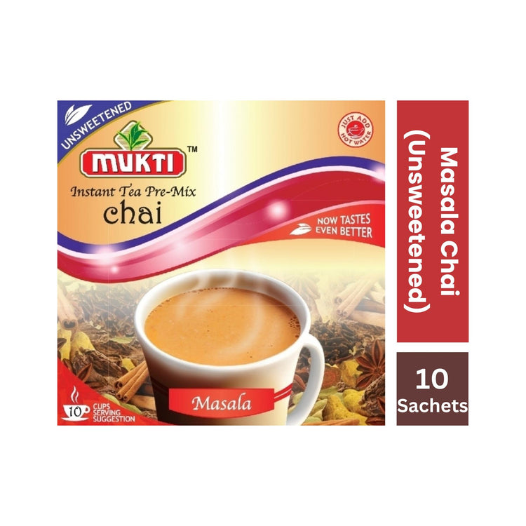 Mukti Instant Tea Pre-Mix Chai Masala Unweetened - 140g(10 Sachets)