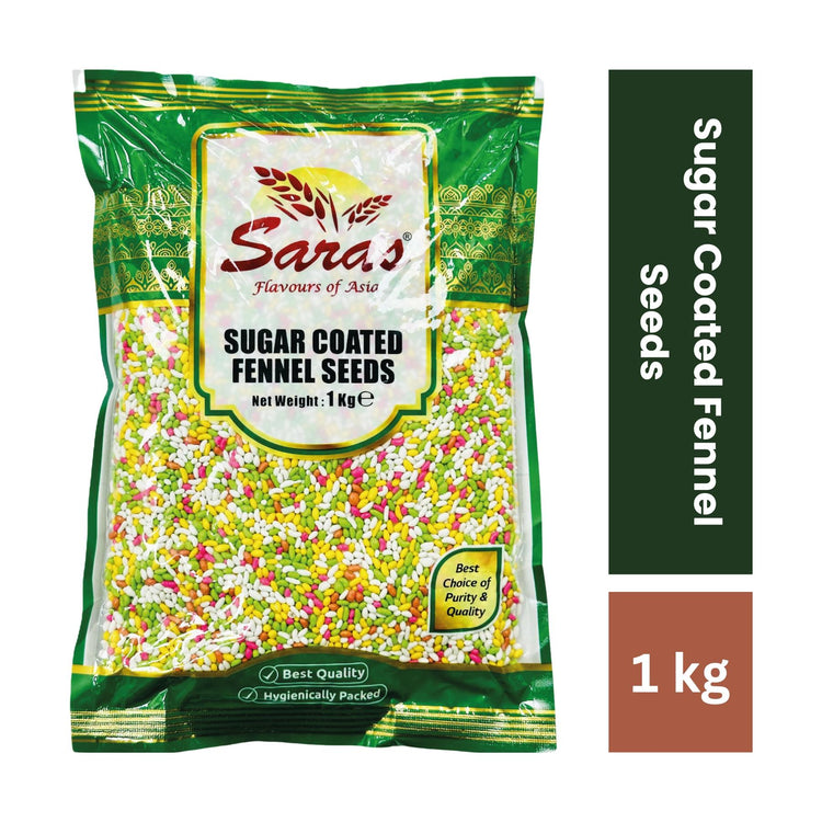 Saras SUGAR COATED Fennel Seeds 1Kg