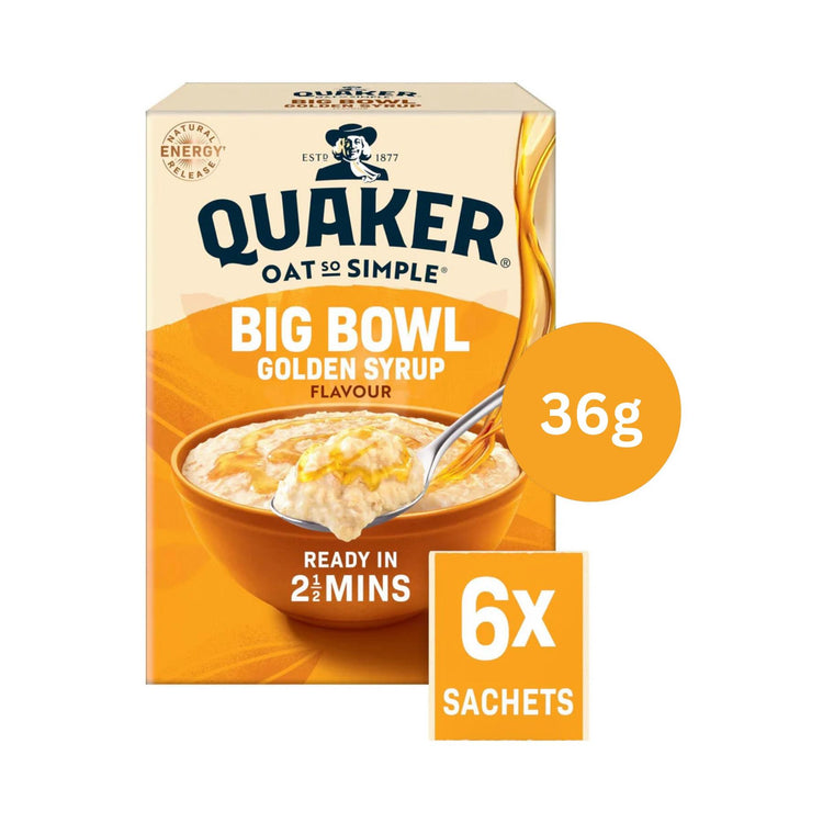 Quaker Oat So Simple Golden Syrup Porridge Sachets 6x36g