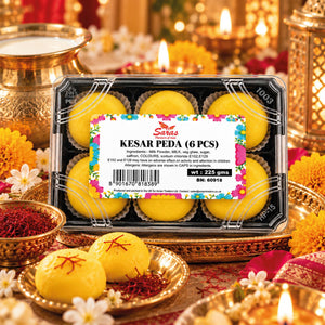 Saras Kesar Peda 6 Pieces | Traditional Indian Saffron Milk Sweet | Mithai