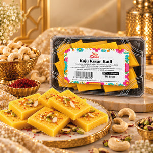 Saras Kesar Kaju Katli 225g | Traditional Indian Cashew & Saffron Sweet | Mithai