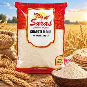 Saras Chapati Flour 1.5kg | Indian Wheat Flour for Chapati & Roti