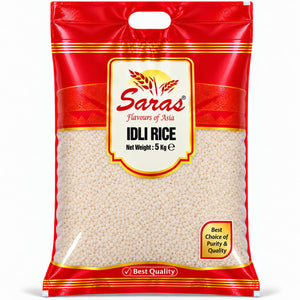 Saras Idli Rice 5kg – Indian Rice for Homemade Idli, Dosa and Uttapam Batter, South Indian Breakfast Cooking, Vegetarian Pantry Staple, Family Pack