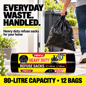 Hero Heavy Duty Refuse Sacks XL 12 Bags