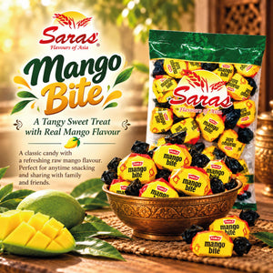 Saras Mango Bite Candy 75g | Mango Flavoured Candy