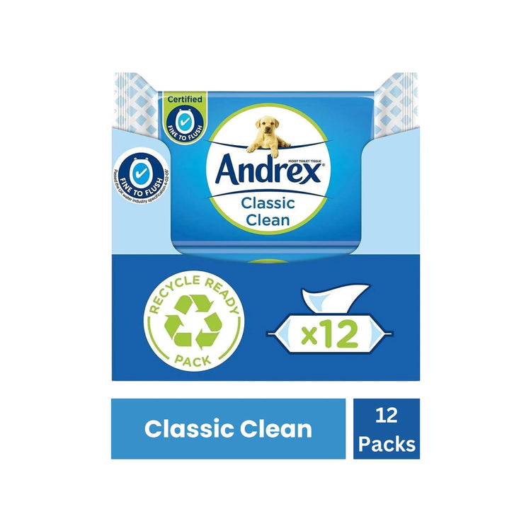 Andrex Classic Clean Washlets - 12 Packs