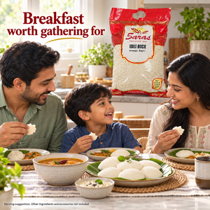 Saras Idli Rice 5kg – Indian Rice for Homemade Idli, Dosa and Uttapam Batter, South Indian Breakfast Cooking, Vegetarian Pantry Staple, Family Pack
