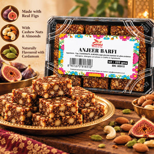 Saras Anjeer Barfi 225g | Traditional Indian Fig Sweet | Mithai