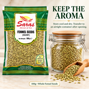 Saras Whole Fennel Seeds (Saunf) – 100g