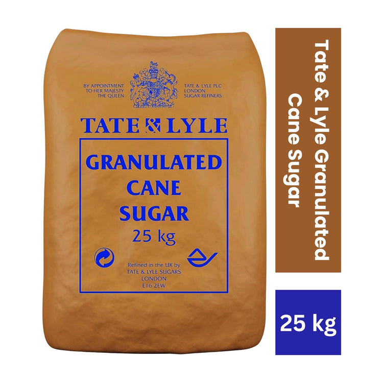 Tate & Lyle Premium Granulated Cane Sugar – 25 kg Bulk Bag |100% Pure Cane Sugar, Vegan‑Friendly, Gluten‑Free, Halal & Kosher Certified