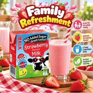 Viva Strawberry Flavour Milk 200ml | Ready-to-Drink Strawberry Milk