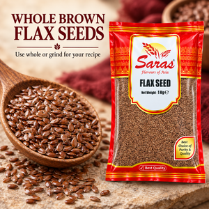 Saras Whole Brown Flax Seeds, Linseed (Alsi) 1kg,