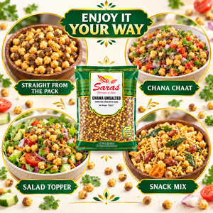 Saras Roasted Chana Unsalted 1Kg