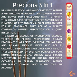 Hem Incense Sticks - 3 In 1 (6 x 20g) -120 Sticks