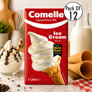 Comelle Vanilla Ice Cream Mix - 1Ltr (Pack of 12)