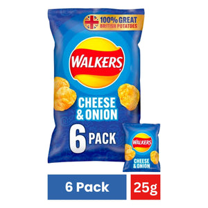 Walkers Cheese & Onion Multipack Crisps 6x25g
