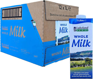 Lakeland Whole Milk 1L (Pack of 12) - BLUE