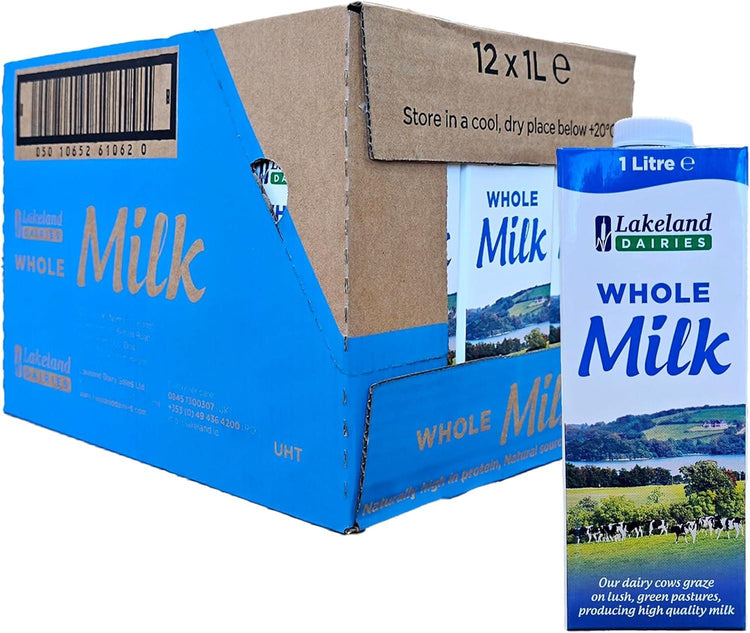 Lakeland Whole Milk 1L (Pack of 12) - BLUE