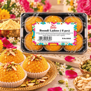 Saras Boondi Ladoo 6 Pieces | Traditional Indian Sweet | Mithai