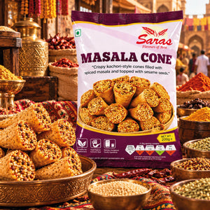 Saras Masala Cone 200g | Spicy Indian Namkeen Snack | Ready-to-Eat Savoury Mix