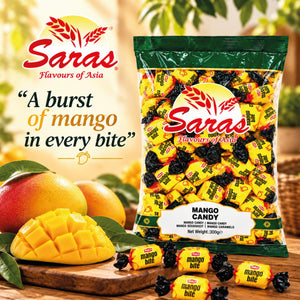 Saras Mango Bite Candy 300g | Mango Flavoured Toffees