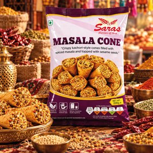 Saras Masala Cone 200g | Spicy Indian Namkeen Snack | Ready-to-Eat Savoury Mix