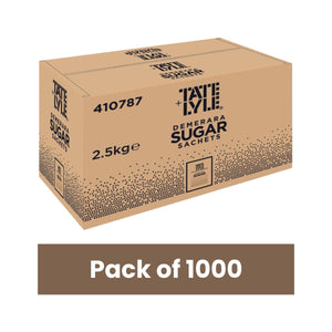 Tate & Lyle Demerara Sugar – 1000 × 2.5 g Sachets (2.5 kg) - SACHET