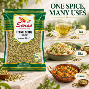 Saras Whole Fennel Seeds (Saunf) – 100g