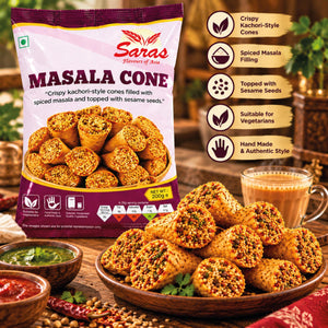 Saras Masala Cone 200g | Spicy Indian Namkeen Snack | Ready-to-Eat Savoury Mix