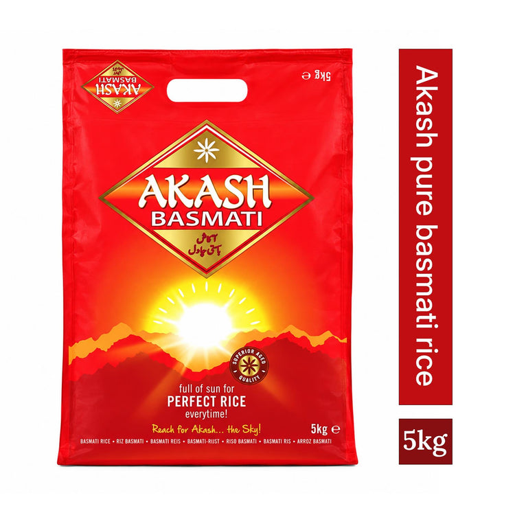 Akash Pure Basmati Rice 5kg | Long Grain Indian Rice