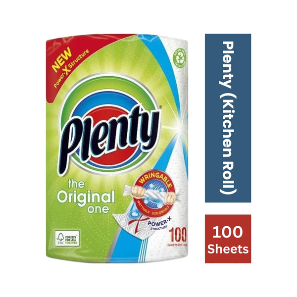 Plenty White Kitchen Roll - 100 Sheets – Saras Foods UK