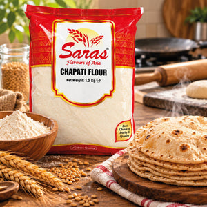 Saras Chapati Flour 1.5kg | Indian Wheat Flour for Chapati & Roti