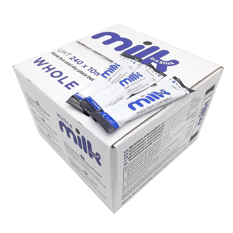 Lakeland UHT Whole Milk Sticks – 10ml (Pack of 240) | Long-Life Whole Milk Portions | Ideal for Tea, Coffee & Catering | Perfect for Hot Drinks