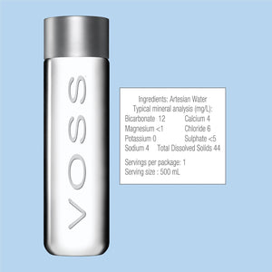 Voss Still Natural Artesian Water – 500ml Bottles (Pack of 24) | Premium Glass-Like Taste | BPA-Free Bottles | Refreshing Hydration | Suitable for All Diets