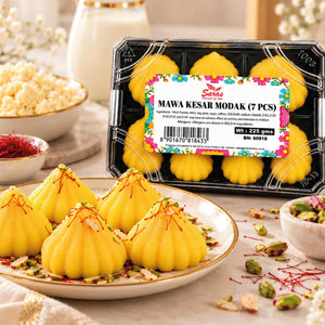 Saras Kesar Modak 7 Pieces | Traditional Indian Saffron Modak | Mithai