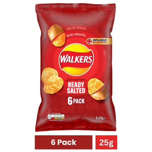 Walkers Ready Salted Multipack Crisps 6x25g