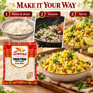 Saras Poha Thick 800g (Rice Flakes)