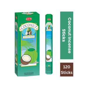 Hem Incense Sticks - Coconut (6 x 20g) -120 Sticks