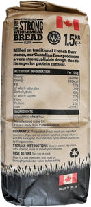 Marriage’s Millers Canadian Very Strong Wholemeal Bread Flour – 1.5kg | High-Protein Wholemeal Flour | Ideal for Rustic Loaves, Rolls & Pizza Bases