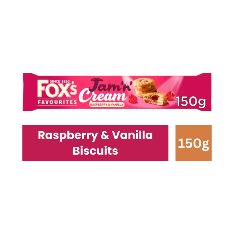 Fox's Favourites Jam 'n' Cream Raspberry & Vanilla Biscuits 150g