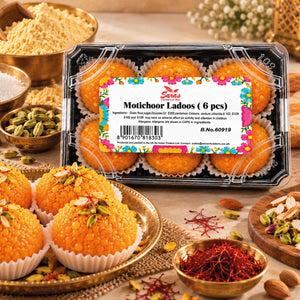 Saras Motichoor Ladoo 6 Pieces | Traditional Indian Sweet | Mithai