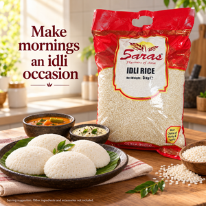 Saras Idli Rice 5kg – Indian Rice for Homemade Idli, Dosa and Uttapam Batter, South Indian Breakfast Cooking, Vegetarian Pantry Staple, Family Pack