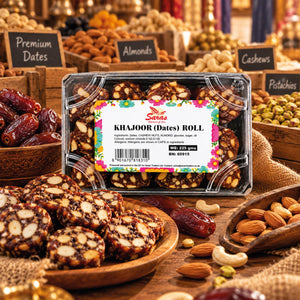 Saras Khajoor Dates Roll 225g | Traditional Indian Date Sweet | Mithai