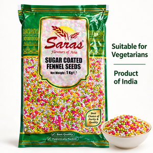 Saras SUGAR COATED Fennel Seeds 1Kg