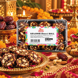 Saras Khajoor Dates Roll 225g | Traditional Indian Date Sweet | Mithai