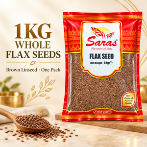 Saras Whole Brown Flax Seeds, Linseed (Alsi) 1kg,