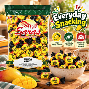 Saras Mango Bite Candy 300g | Mango Flavoured Toffees