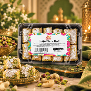 Saras Kaju Pista Roll 225g | Traditional Indian Cashew & Pistachio Sweet | Mithai
