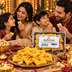 Saras Kesar Kaju Katli 225g | Traditional Indian Cashew & Saffron Sweet | Mithai
